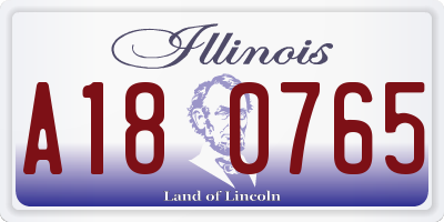 IL license plate A180765