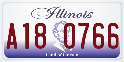 IL license plate A180766