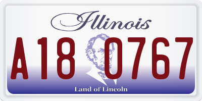 IL license plate A180767