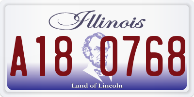 IL license plate A180768