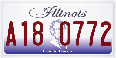 IL license plate A180772