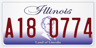 IL license plate A180774