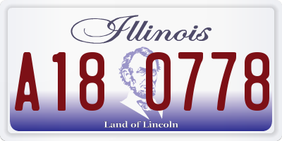 IL license plate A180778