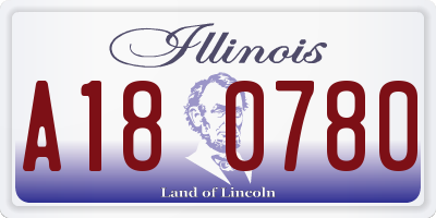 IL license plate A180780