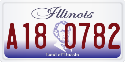IL license plate A180782