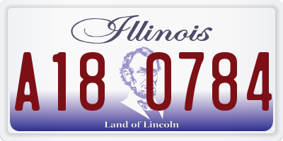 IL license plate A180784