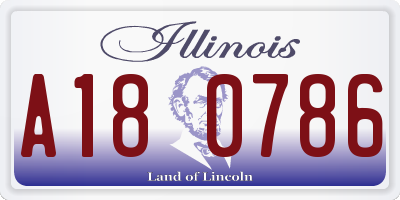 IL license plate A180786
