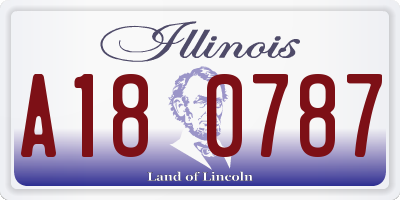 IL license plate A180787