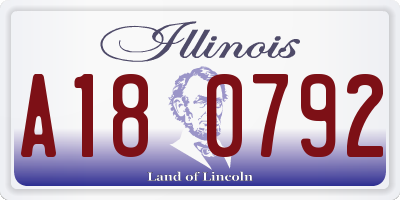 IL license plate A180792