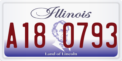 IL license plate A180793