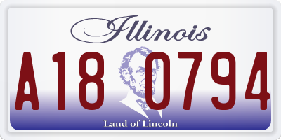 IL license plate A180794