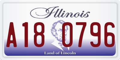 IL license plate A180796