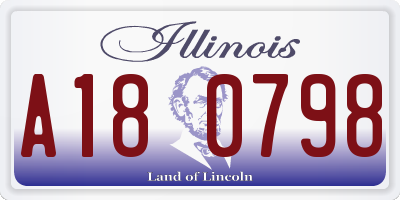IL license plate A180798