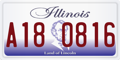 IL license plate A180816
