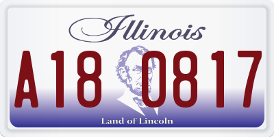 IL license plate A180817
