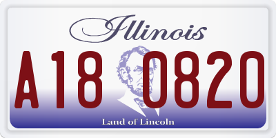 IL license plate A180820