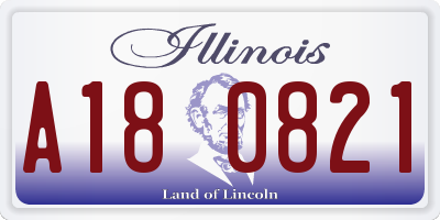 IL license plate A180821