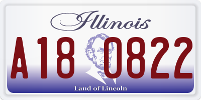 IL license plate A180822