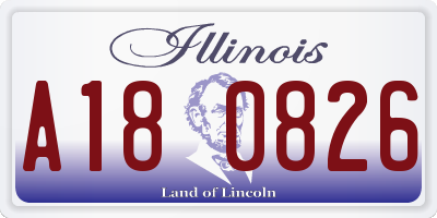 IL license plate A180826