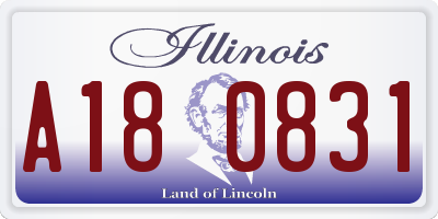 IL license plate A180831