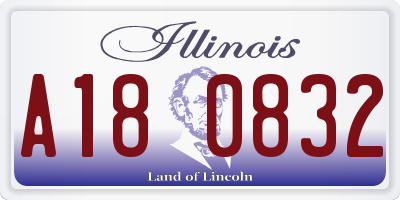 IL license plate A180832