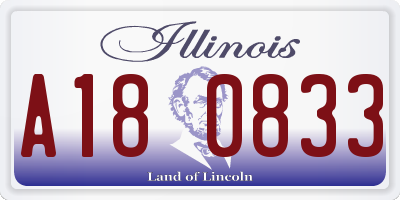 IL license plate A180833