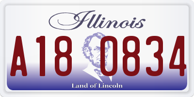 IL license plate A180834