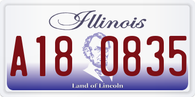 IL license plate A180835