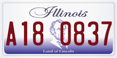IL license plate A180837