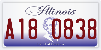IL license plate A180838