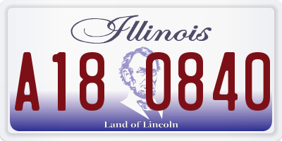 IL license plate A180840