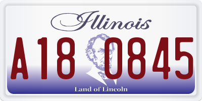 IL license plate A180845