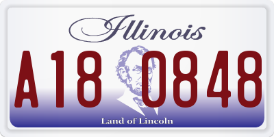 IL license plate A180848