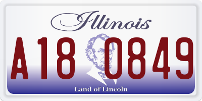IL license plate A180849