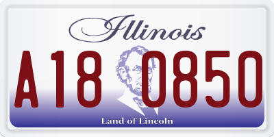 IL license plate A180850
