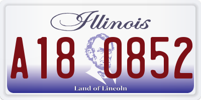 IL license plate A180852
