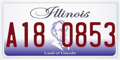 IL license plate A180853