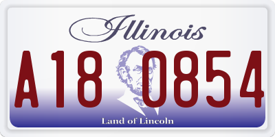IL license plate A180854