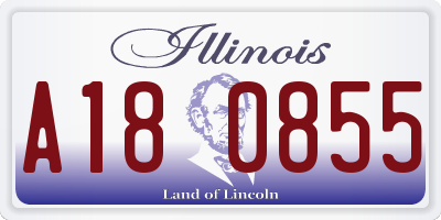 IL license plate A180855
