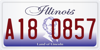 IL license plate A180857