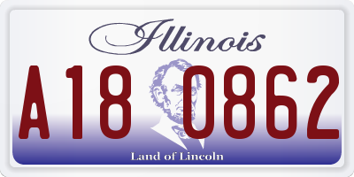 IL license plate A180862
