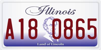 IL license plate A180865