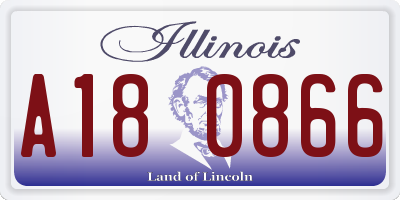 IL license plate A180866