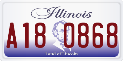 IL license plate A180868