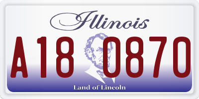 IL license plate A180870