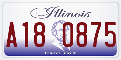 IL license plate A180875