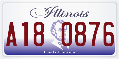 IL license plate A180876