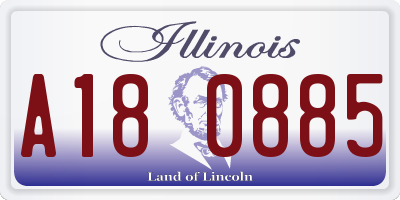 IL license plate A180885