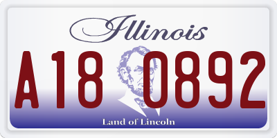 IL license plate A180892