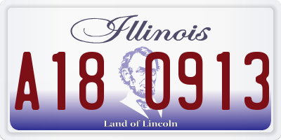 IL license plate A180913